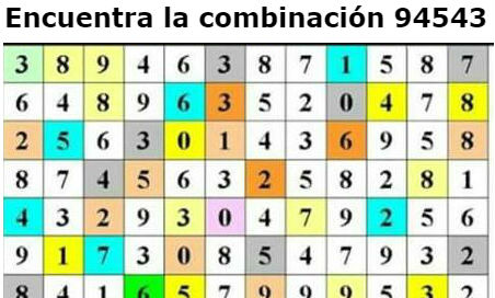 Encuentra la Combinación de Números 94543